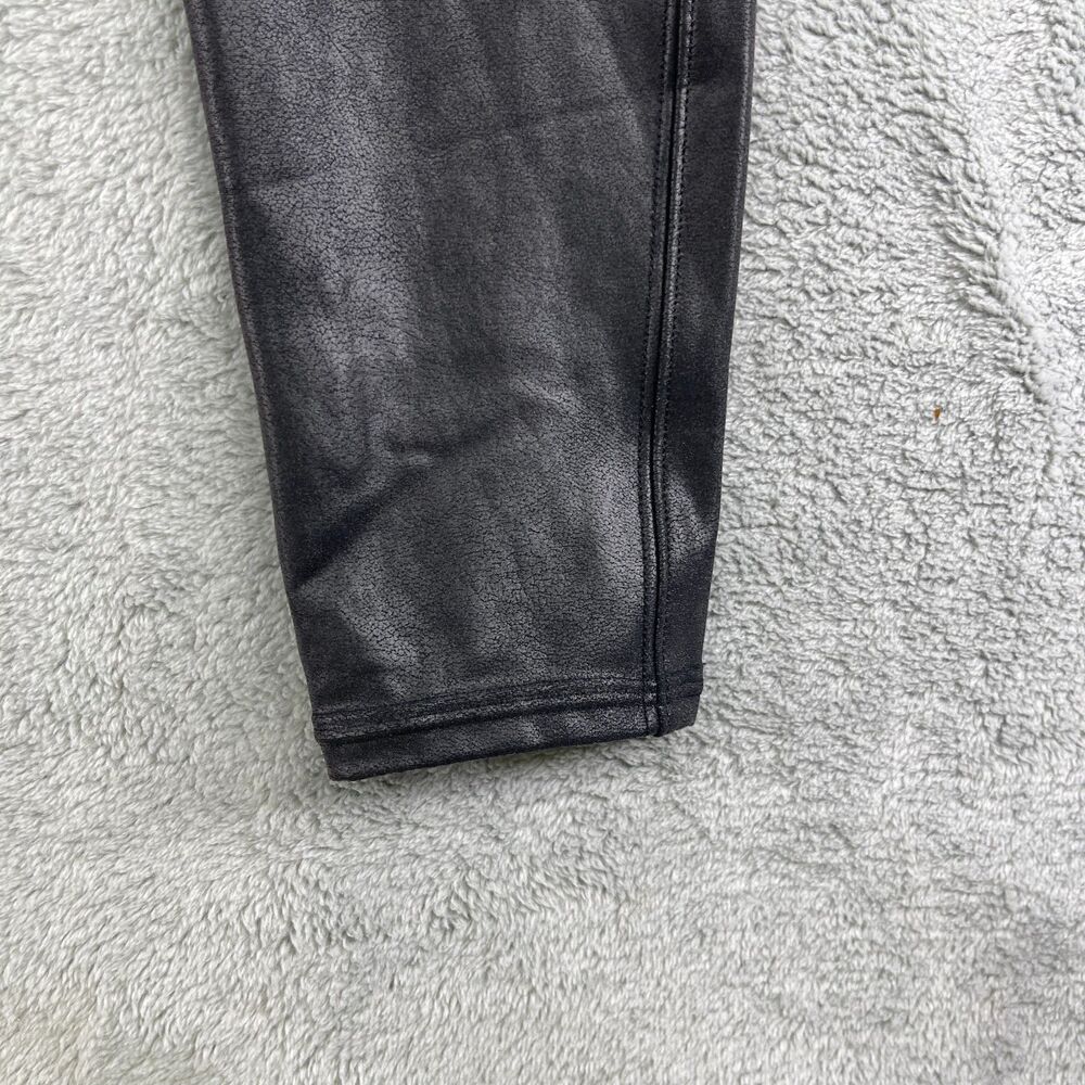 Spanx Shape Faux Leather Sculpting Leggings Womens Large Black Stretch Pull On - Picture 5 of 11